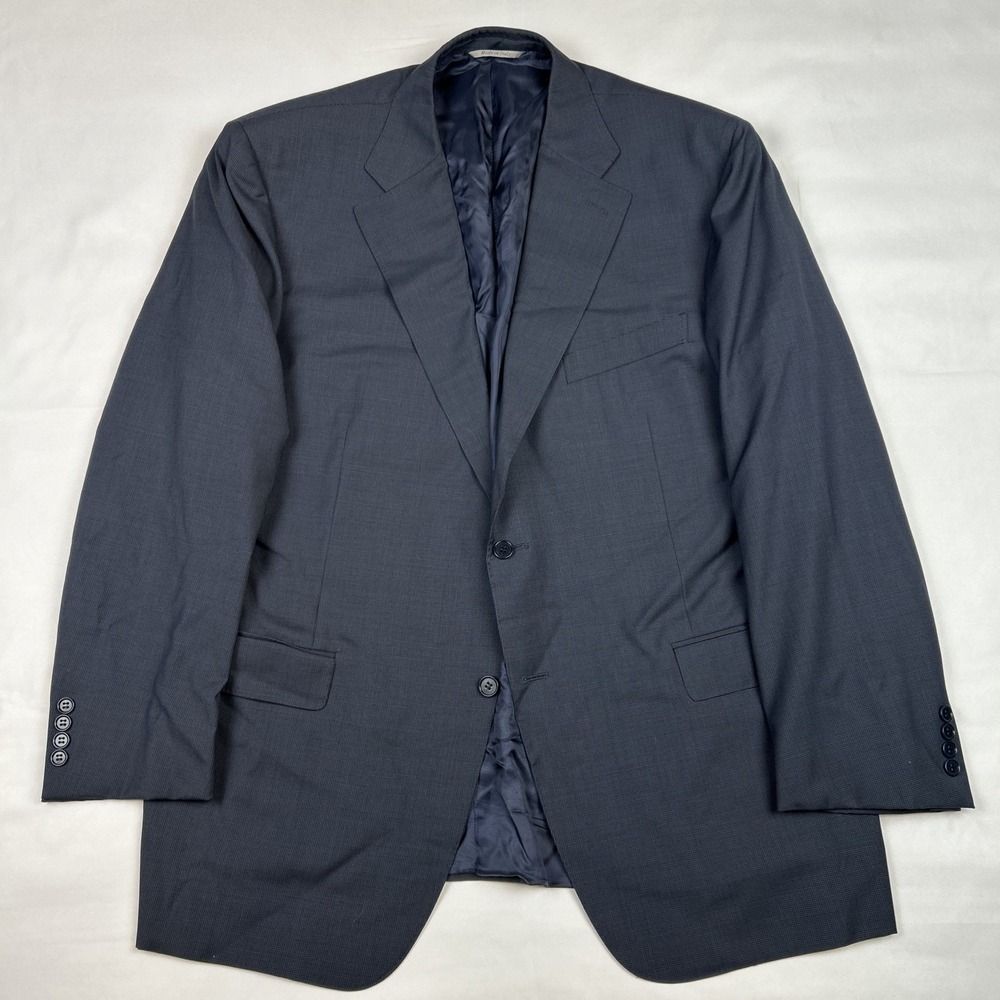 CANALI Blazer Blue Houndstooth Men's Size 60 US  50 Wool Sport Coat Italy